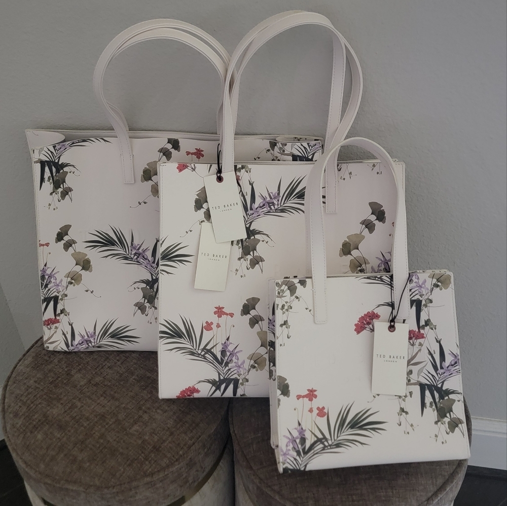 Nwt Ted Baker...The Icon Tote 3 Pcs